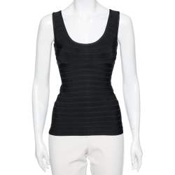 Herve Leger Black Cutout Detail Bandage Top S