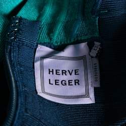 Herve Leger Blue & Green Ombre Bandage One-Shoulder Eliana Dress S 