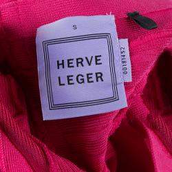 Pre Owned فستان هيرفي ليجي بانتدج تريكو وردي بلا أكمام S