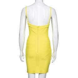Herve Leger Yellow Bandage Convertible Strap Bodycon Dress M