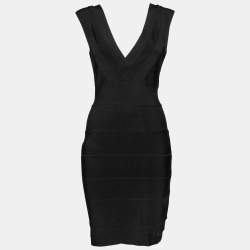 Herve Leger Black Bandage Sleeveless Short Dress M