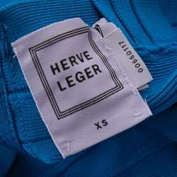 Herve Leger Blue Bandage Sleeveless Bodycon Gown XS