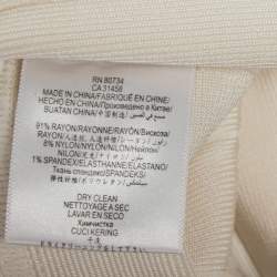 Pre Owned تنورة هيرفي ليجي بانداج عاجي مزين طرف واسع مقاس صغير جداً - إكس سمول