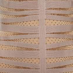 Pre Owned Herve Leger Pale Pink Embellished Eliza Bodycon Dress M