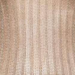 Herve Leger Gold Metallic Ribbed Knit Top S