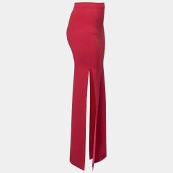 Herve Leger Red Stretch Knit Maxi Skirt XS