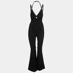 Herve Leger by Max Azria Black Stretch Knit Jumpsuit XS
