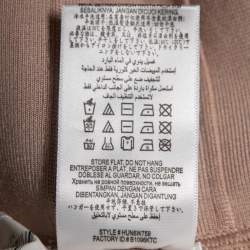 Pre Owned Herve Leger Light Pink & Gold Coated Bandage Ellen Maxi Dress M