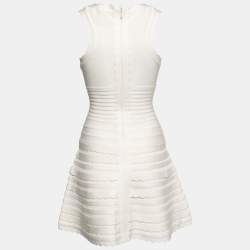 Herve Leger Ivory Knit Scalloped Jules Dress S