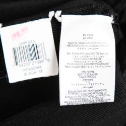 Pre Owned Herve Leger Black Stretch Knit Peplum Pencil Skirt M