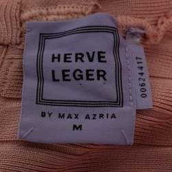 Herve Leger Light Pink Knit Bandage Maxi Dress M