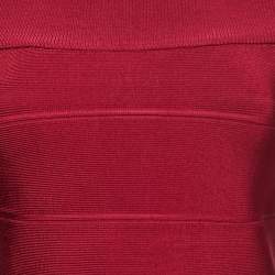 Herve Leger Burgundy Stretch Knit Bandage Top S