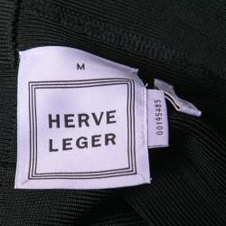Herve Leger Black Knit Bandage Long Dress M