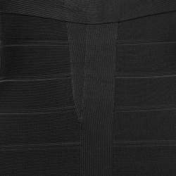 Herve Leger Black Knit Bandage Long Dress M
