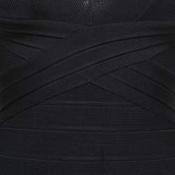 Herve Leger Black Knit Sleeveless Blouse S
