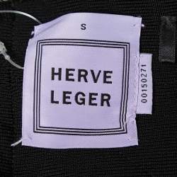 Herve Leger Black Knit Sleeveless Blouse S