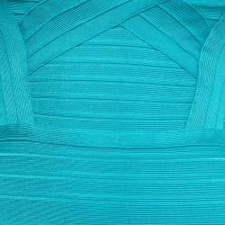 Herve Leger Blue Knit Sleeveless Bandage Dress XS