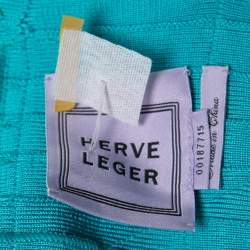 Herve Leger Blue Knit Sleeveless Bandage Dress XS