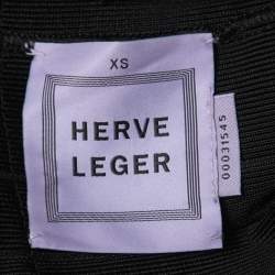 Herve Leger Black Knit Sleeveless Bandage Dress XS