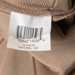 Herve Leger Beige Knit Off-Shoulder Bandage Short Dress XS