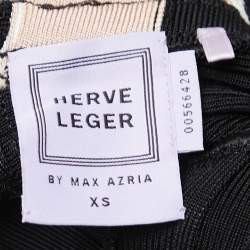 Herve Leger Black Knit Flared Sleeveless Bandage Dress XS