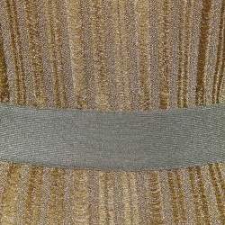 Herve Leger Gold Textured Lurex Knit Sleeveless Gown S