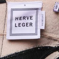 Pre Owned Herve Leger Black Knit Sleeveless Midi Bodycon Dress S