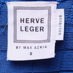 Herve Leger By Max Azria Dark Blue Knit Sleeveless Fit & Flare Maxi Dress S