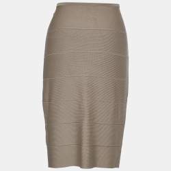Herve Leger Vintage Beige Knit Skirt M