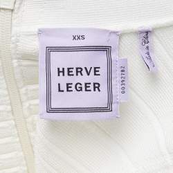 Herve Leger White Bandage Knit Ellen Maxi Dress XXS