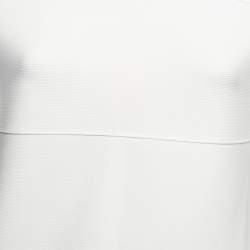 Herve Leger White Bandage Knit Crewneck Short Sleeve Mini Dress XS
