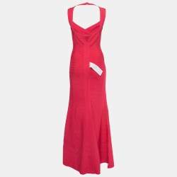 Herve Leger Pink Knit Sleeveless Fit & Flare Gown M