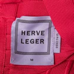 Herve Leger Pink Knit Sleeveless Fit & Flare Gown M