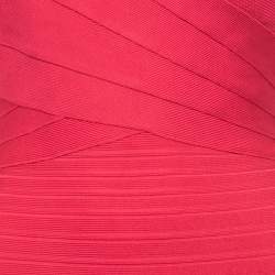 Herve Leger Pink Knit Sleeveless Fit & Flare Gown M