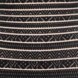 Herve Leger Black Patterned Knit Sleeveless Fit & Flare Gown L