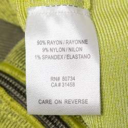 Herve Leger Green/Grey Knit Off-Shoulder Mini Dress M
