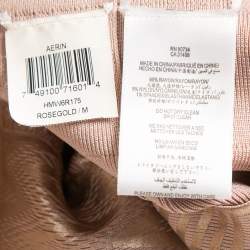 Pre Owned Herve Leger Pink/Gold Bandage Knit Bodycon Dress M
