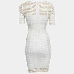 Herve Leger White Knit Gisele Bandage Midi Dress XS