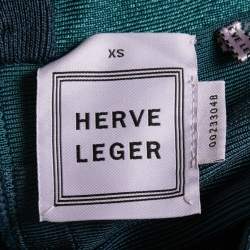 مملوكة مسبقًا Herve Leger Aqua Green Gradient Knit Amee Bandage Dress XS