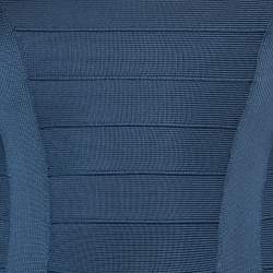 Herve Leger Blue Bandage Knit Cap Sleeve Bodycon Dress XS