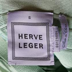 Pre Owned Herve Leger Light Green bandage Aqua Foam Dress S