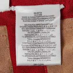 Herve Leger Red Bandage Knit Flared Mini Dress M