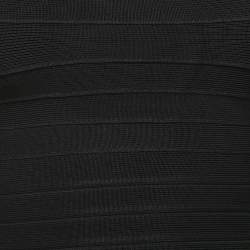 Herve Leger Black Knit Sleeveless Mini Bandage Dress XS