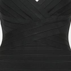 Herve Leger Black Bandage Knit Maxi Dress M