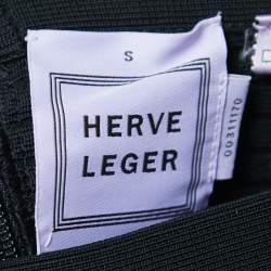 Herve Leger Black/Blue Knit Flared Mini Skirt S