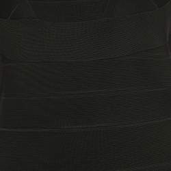 Pre Owned Herve Leger Black Knit Sleeveless Short Bandage Dress S