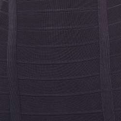 Herve Leger Navy Blue Knit Darby Bandage Dress S