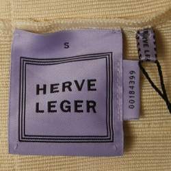 Herve Leger Cream Knit Quinn Mini Bandage Dress S
