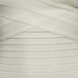 Herve Leger White Bandage Knit Bodycon Dress S