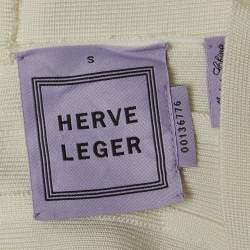 Herve Leger White Bandage Knit Bodycon Dress S